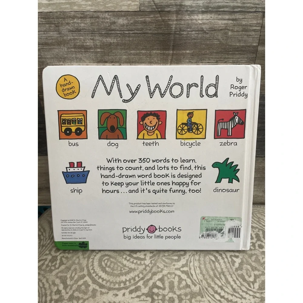 Priddy Books My World Board Book Roger Priddy Educational Word Book Hand-Drawn